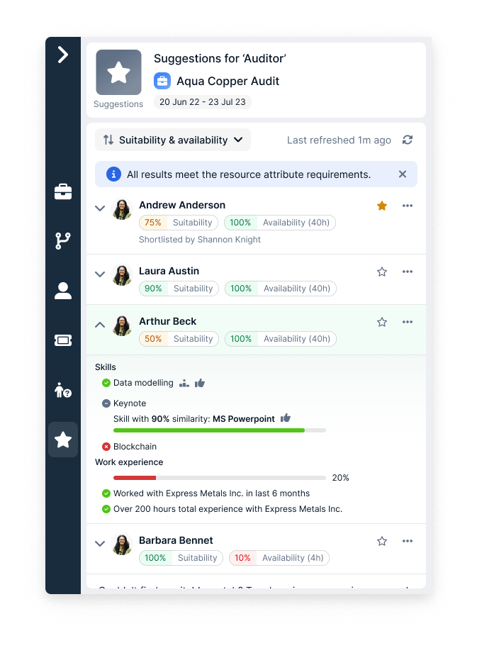AI skills tracking for professional services